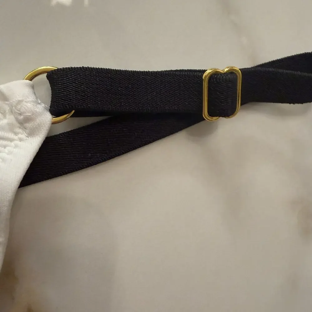 NEW Charlie By MZ Mens Tuxedo Strap Thong Color White & Black Size Large